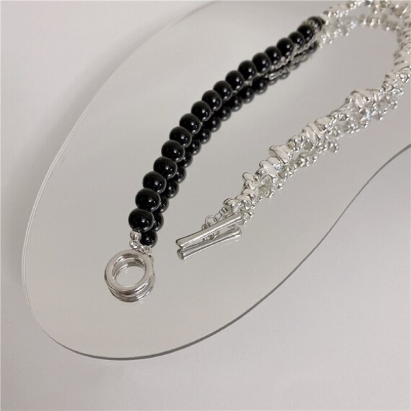 Silver Irregular Beads Choker - Picture 3 of 3